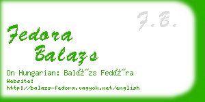 fedora balazs business card